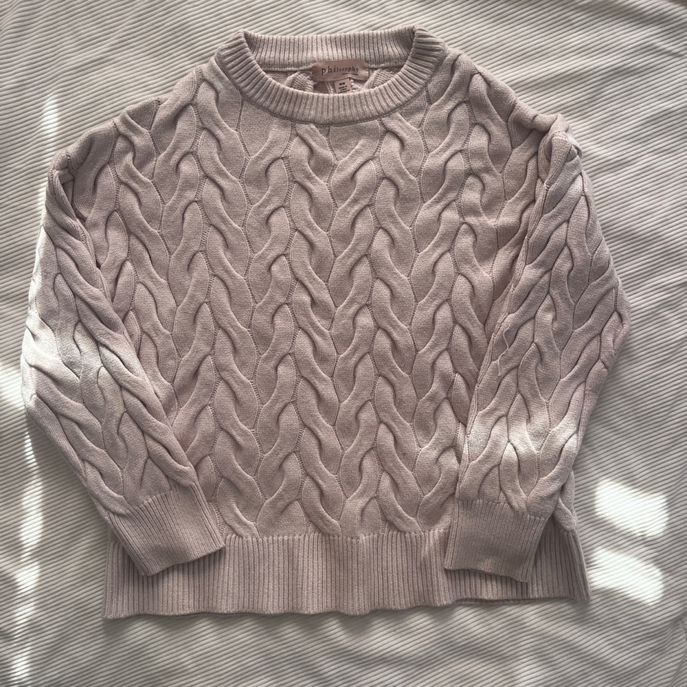 Philosophy Cable Knit Sweater in cream